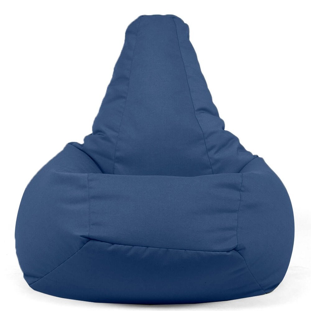 Poltrona Sacco da giardino in palline di polistirolo e tessuto acrilico 68 SESSANTOTTO Blu Melange by Arketicom (2022325747781)