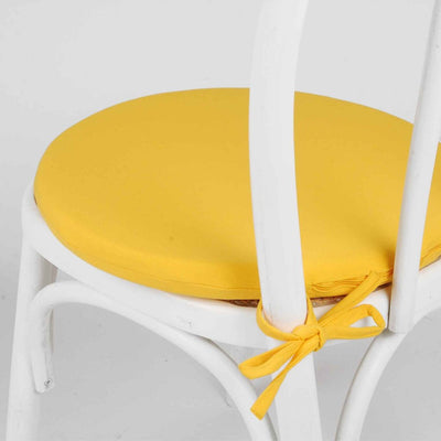 Cuscino per sedie da giardino giallo fatto a mano 45 x 3 cm di spessore (4562687000634)