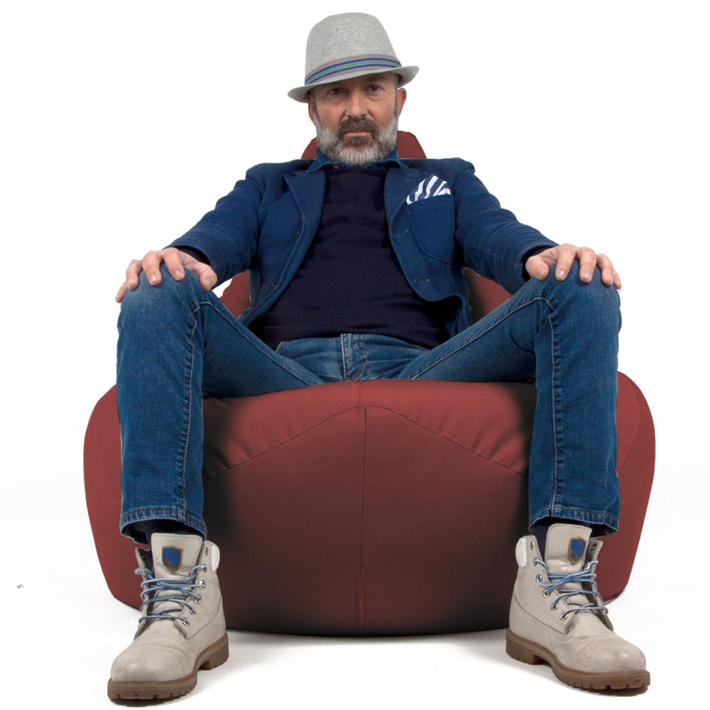 Poltrona Sacco da giardino in palline di polistirolo e tessuto acrilico 68 SESSANTOTTO Bordeaux by Arketicom (2022325747781)