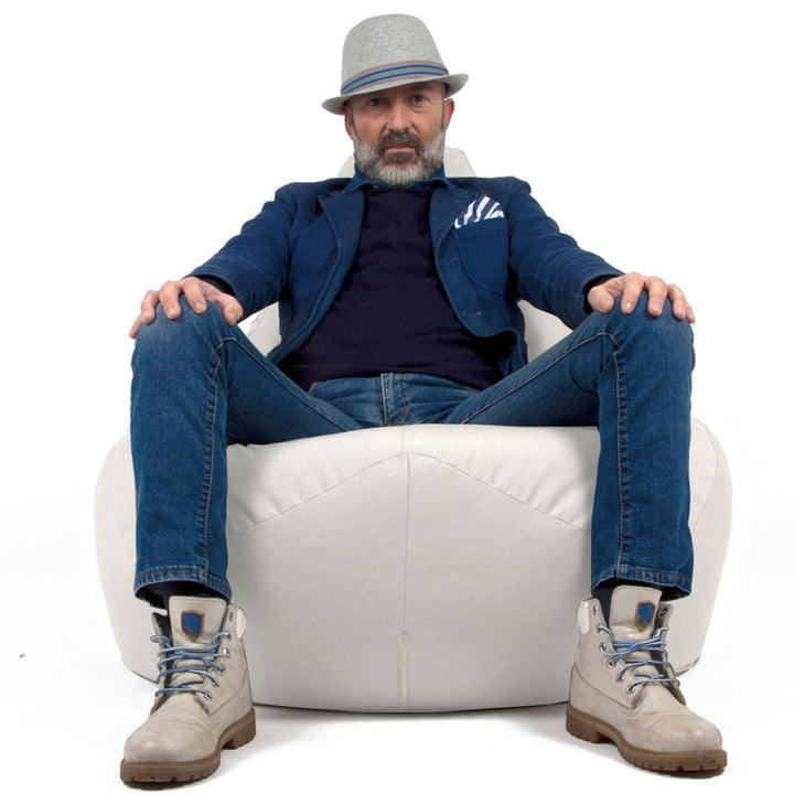 Poltrona Sacco da giardino in palline di polistirolo e tessuto acrilico 68 SESSANTOTTO Ecru by Arketicom (2022325747781)