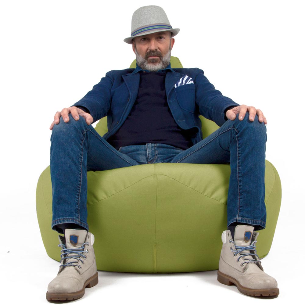 Poltrona Sacco da giardino in palline di polistirolo e tessuto acrilico 68 SESSANTOTTO Verde Pistacchio by Arketicom (2022325747781)