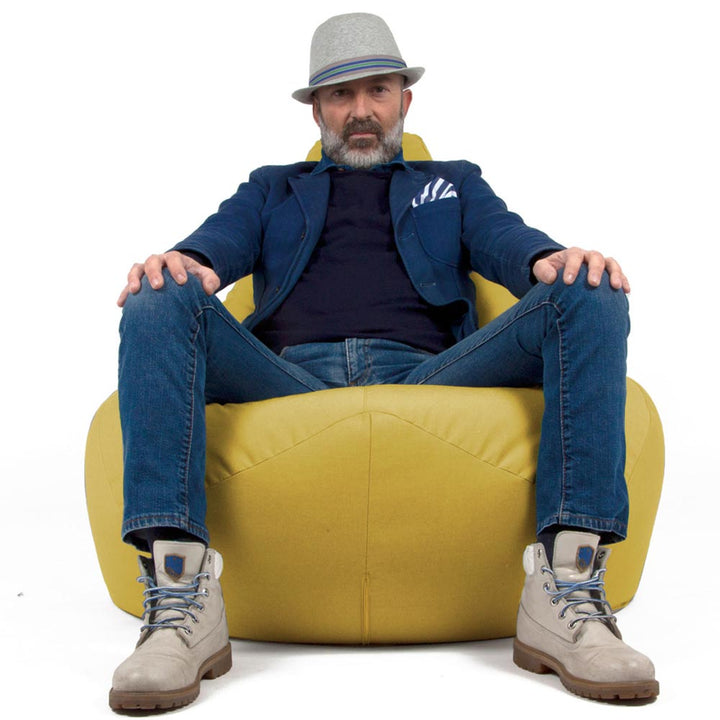 Poltrona Sacco da giardino in palline di polistirolo e tessuto acrilico 68 SESSANTOTTO Giallo Girasole by Arketicom (2022325747781)