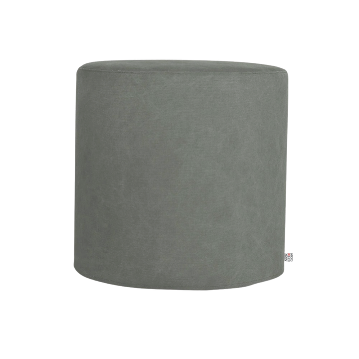 CYLINDER 42, Pouf repose-pieds rond en coton avec pieds 42 x h42