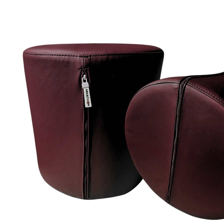 Arketicom, rivestimento in ecopelle per pouf cilindrico Bordeaux