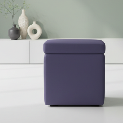 Arketicom Pouf contenitore Ecopelle viola