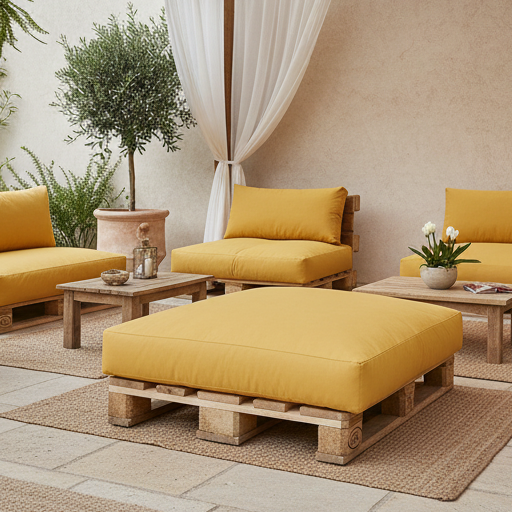 SOFT PALLET, Cuscino Grande Morbido per Pallet da Esterno 50x50