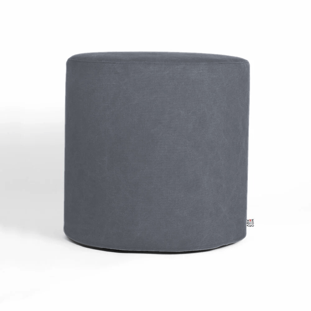 CYLINDER 35, Round Cotton Pouf Footrest with Feet