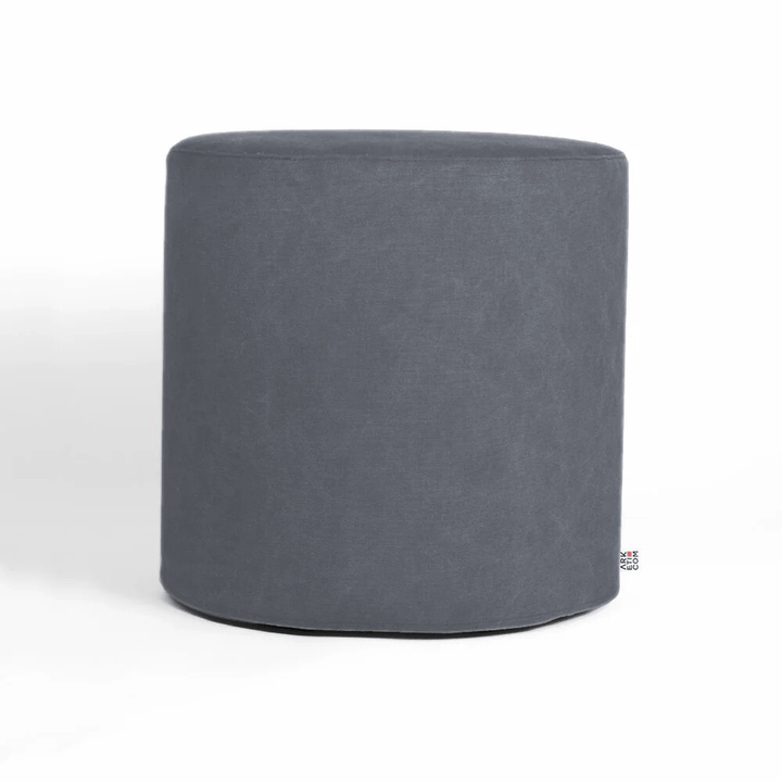 CYLINDER 35, Round Cotton Pouf Footrest with Feet