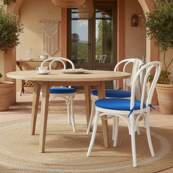 CIRCLE OUTDOOR 35, Cuscino per Sedie da giardino Rotondo con Lacci Diametro 35