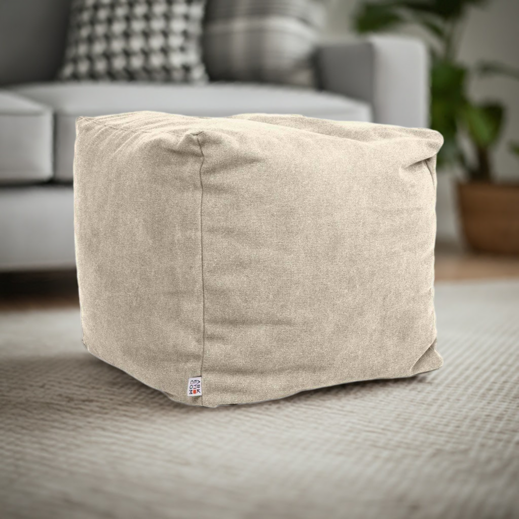 SOFT CUBE 42, Pouf Sacco in Cotone Sfoderabile 42x42 h42