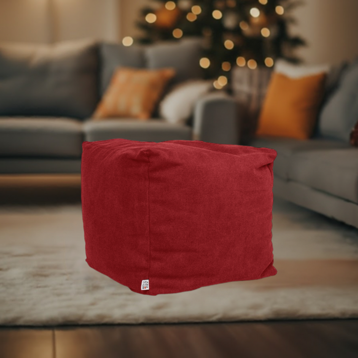 SOFT CUBE 42, Pouf Sacco in Cotone Sfoderabile 42x42 h42