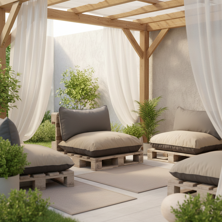 Cuscini per divani in Pallet da esterni, cuscino seduta 60x80 cm sfoderabile morbido d'arredo 