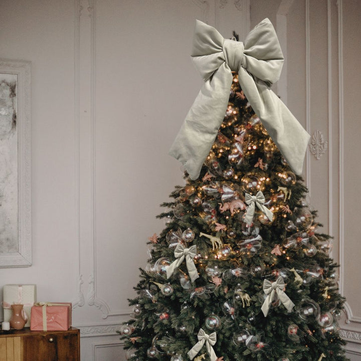 Noeud de Noël, guirlande en velours rembourré pour décoration de Noël