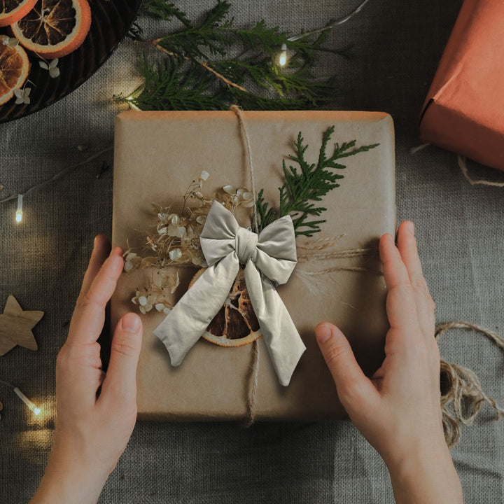 Noeud de Noël, guirlande en velours rembourré pour décoration de Noël