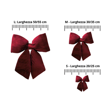 Fiocco Puntale Per Albero Di Natale Oversize In Velluto Rosso - 3 Misure, Per Decorazioni Natalizie