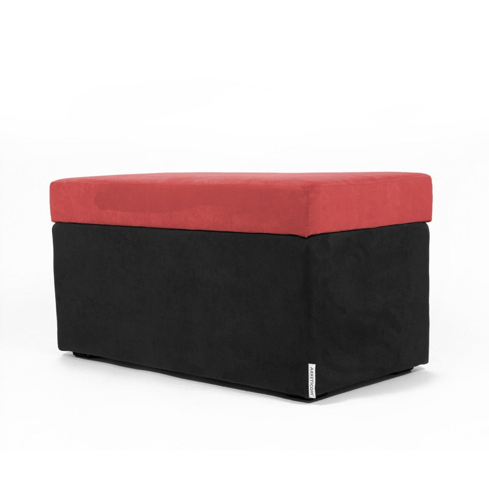 Pandora, Pouf panca contenitore rosso, pouf in microfibra #color_rosso (2036952301637)