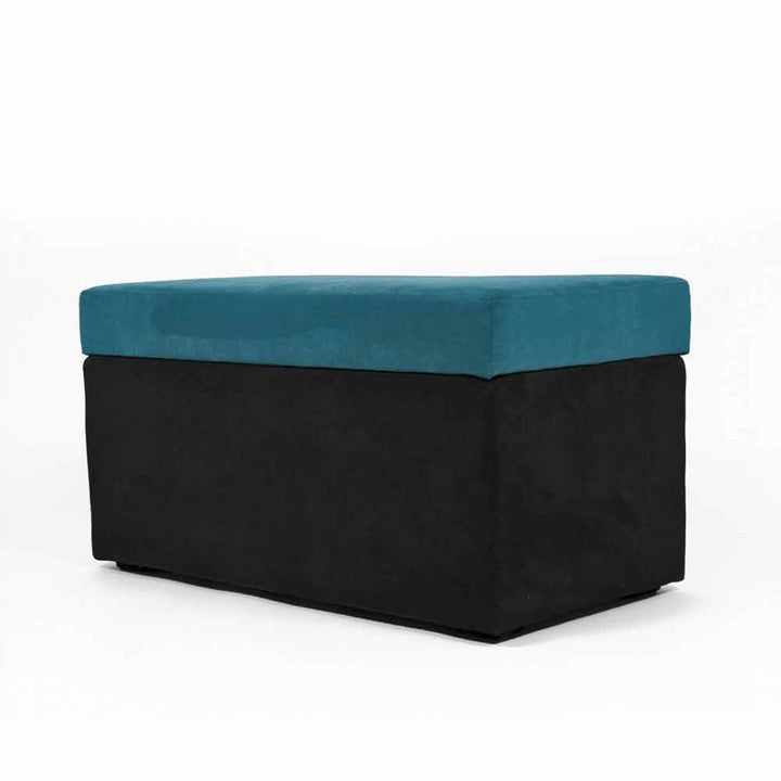 PANDORA 84 MF SWING, Pouf Panca Contenitore con Ruote in Microfibra  #color_Verde-Petrolio(2036952301637)