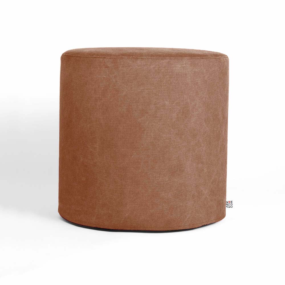 Copri pouf rotondo universale arancione tegola