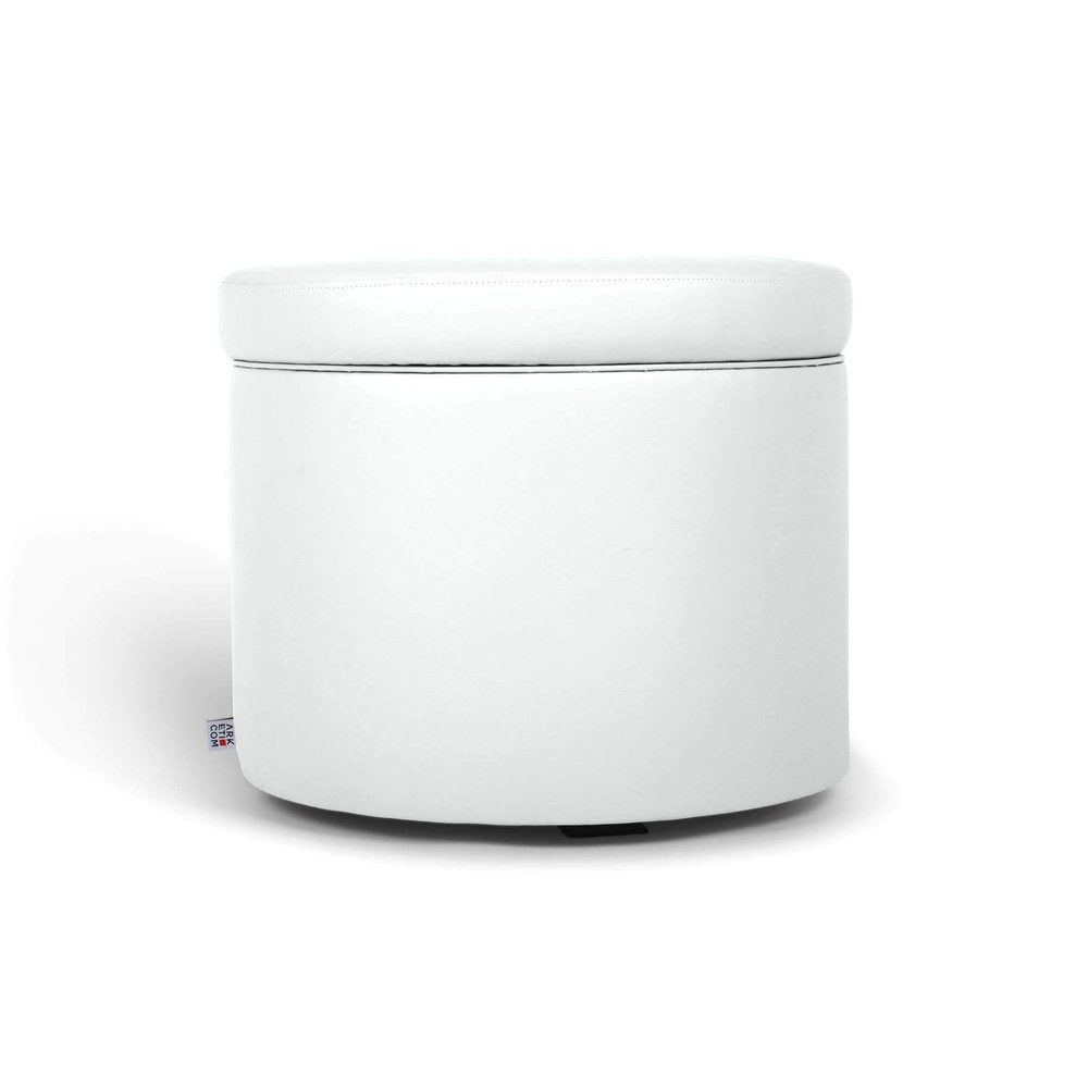 Pouf-conteneur en éco-cuir, couleur rouge, 45 x 47 x 45 cm Pouf-conteneur en éco-cuir, couleur rouge, 45 x 47 x 45 cm