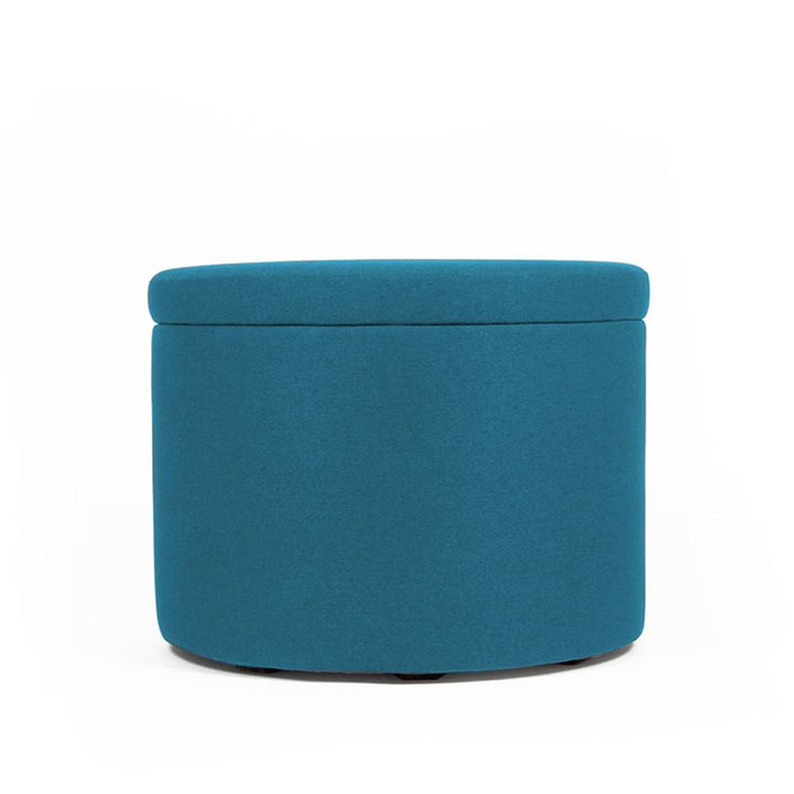 Pouf Pandora poggiapiedi contenitore in tessuto| Puff Contenitore Rotondo in Tessuto Diametro 50 cm VERDE PETROLIO (2141368451141)