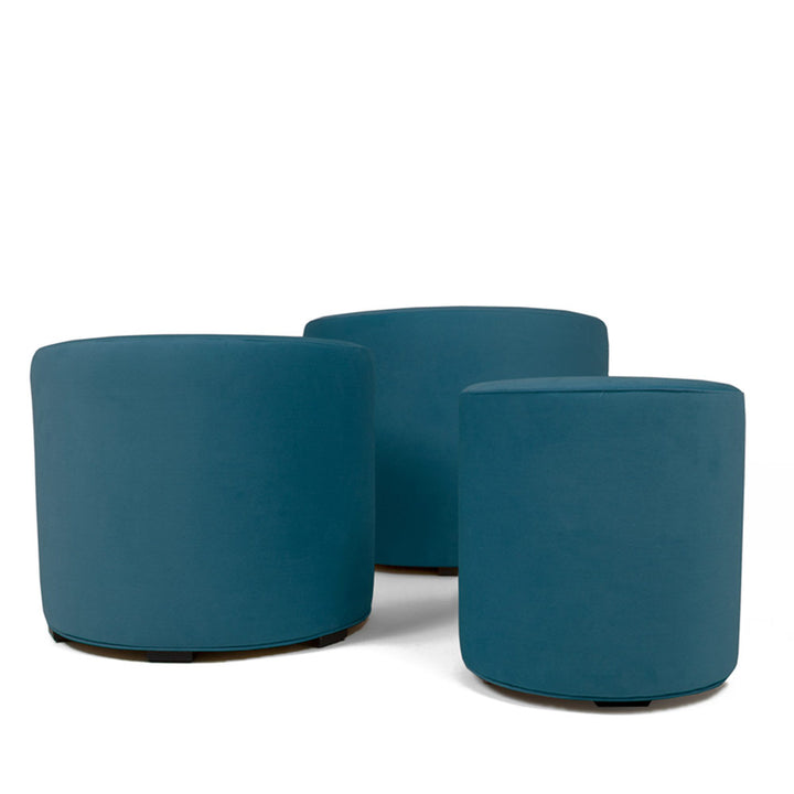 Pouf Rotondo Impilabile Tessuto blu petrolio Salotto design MATRIOSKA Arketicom (2077341909061)