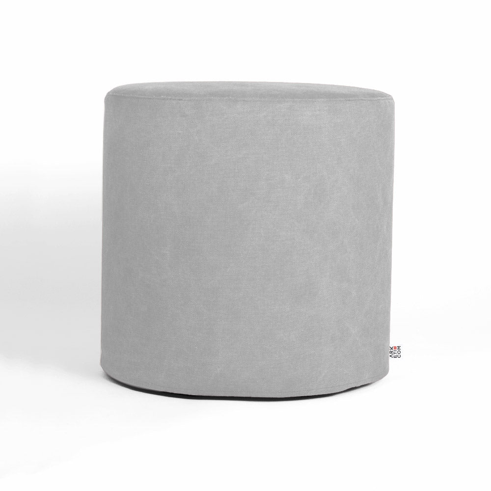 CYLINDER | Pouf Poggiapiedi Rotondo in Cotone con Piedini (2020398661701) (6096691003586)