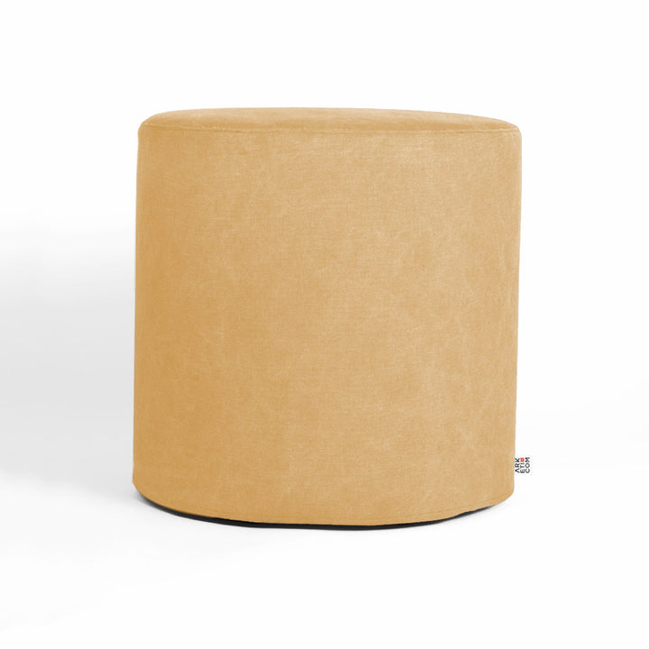 CYLINDER | Pouf Poggiapiedi Rotondo in Cotone con Piedini (2020398661701) (6096691003586)