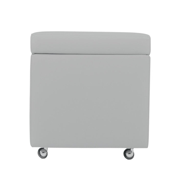 PANDORA 42 MF SWING, Pouf Contenitore Cubo con Ruote in Microfibra (2036950827077) #color_Grigio-Chiaro