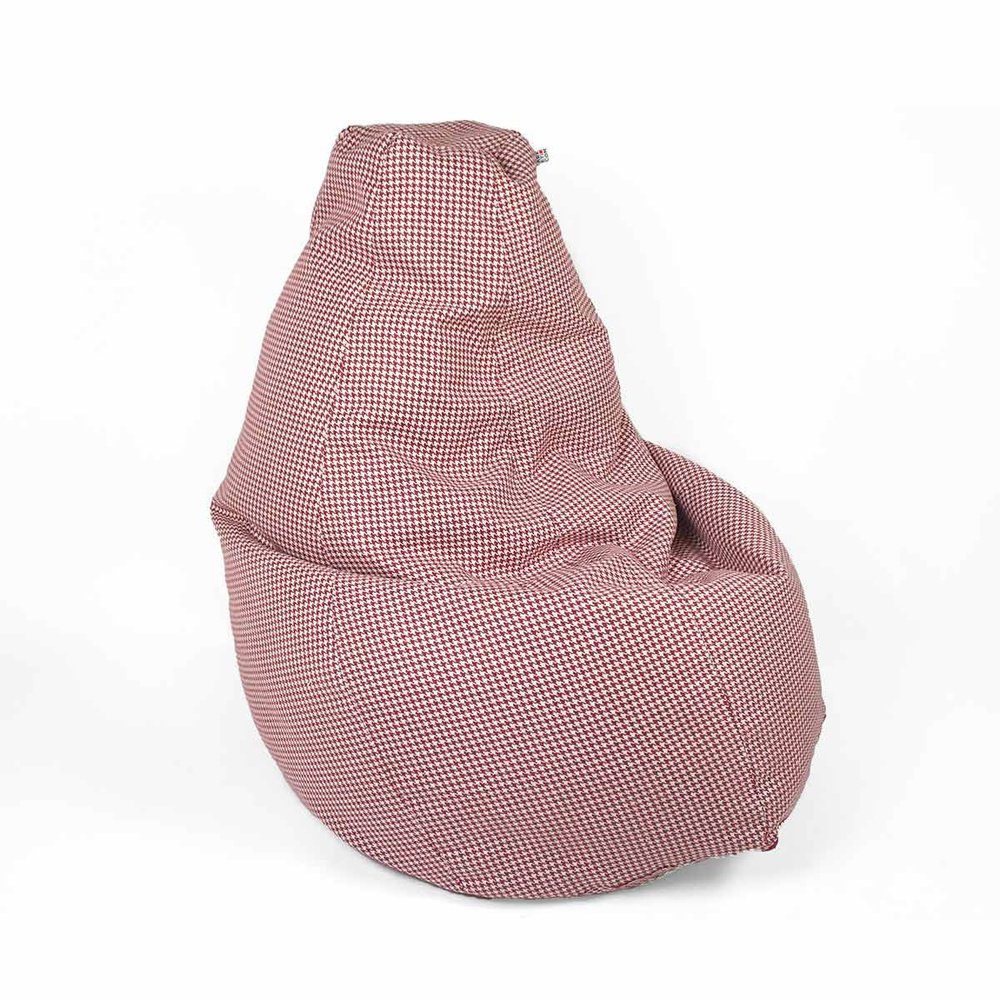 Pouf poltrona sacco pied de poule Sessantotto, Pouf a pera stile Zanotta Rosso #color_rosso (7067204714690)