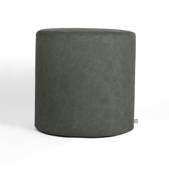 CYLINDER | Pouf Poggiapiedi Rotondo in Cotone con Piedini (2020398661701) (6096691003586)