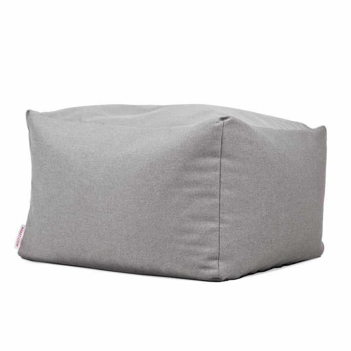 Pouf a sacco quadrato in tessuto trama misto cotone misure cm 84x84x42 sfoderabile e lavabile colore grigio chiaro Soft Cube Arketicom (6068573470914)