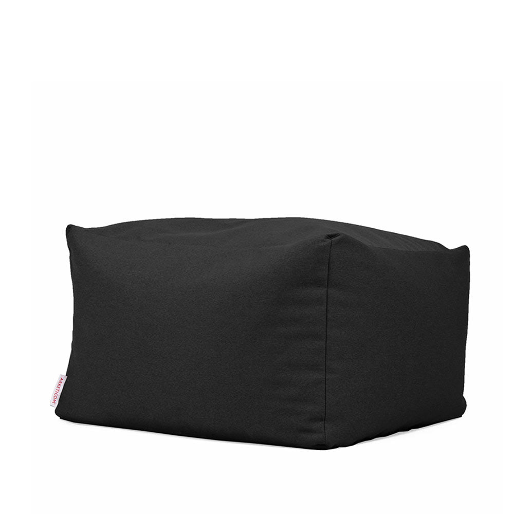 Pouf a sacco quadrato in tessuto trama misto cotone misure cm 65x65x42 sfoderabile e lavabile colore nero Soft Cube Arketicom (6068573470914)