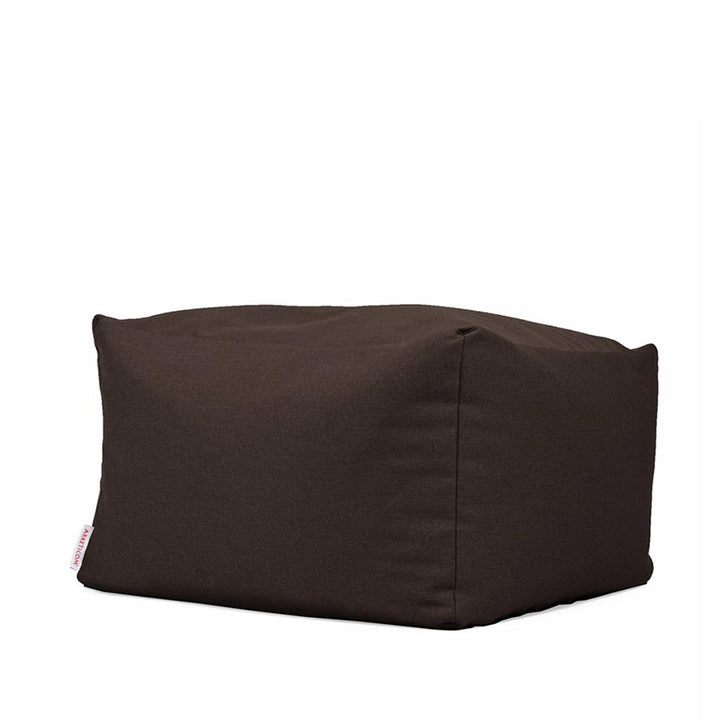 Pouf a sacco quadrato in tessuto trama misto cotone misure cm 65x65x42 sfoderabile e lavabile colore cioccolato Soft Cube Arketicom (6068573470914)