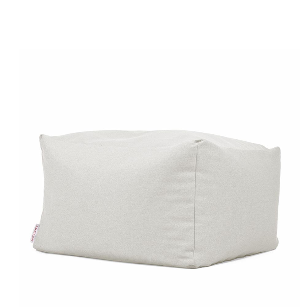 Pouf a sacco quadrato in tessuto trama misto cotone misure cm 65x65x42 sfoderabile e lavabile colore bianco naturale Soft Cube Arketicom (6068573470914)