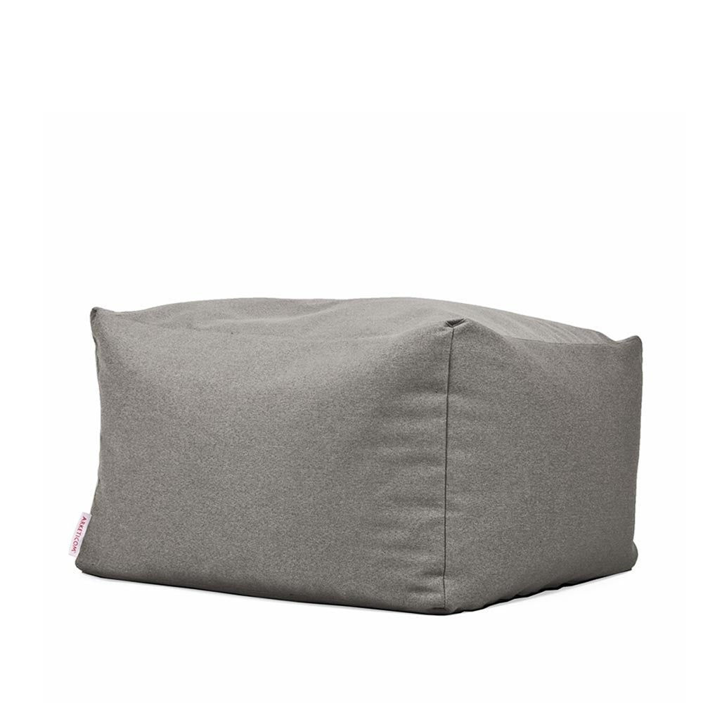 Pouf a sacco quadrato in tessuto trama misto cotone misure cm 65x65x42 sfoderabile e lavabile colore grigio scuro Soft Cube Arketicom (6068573470914)