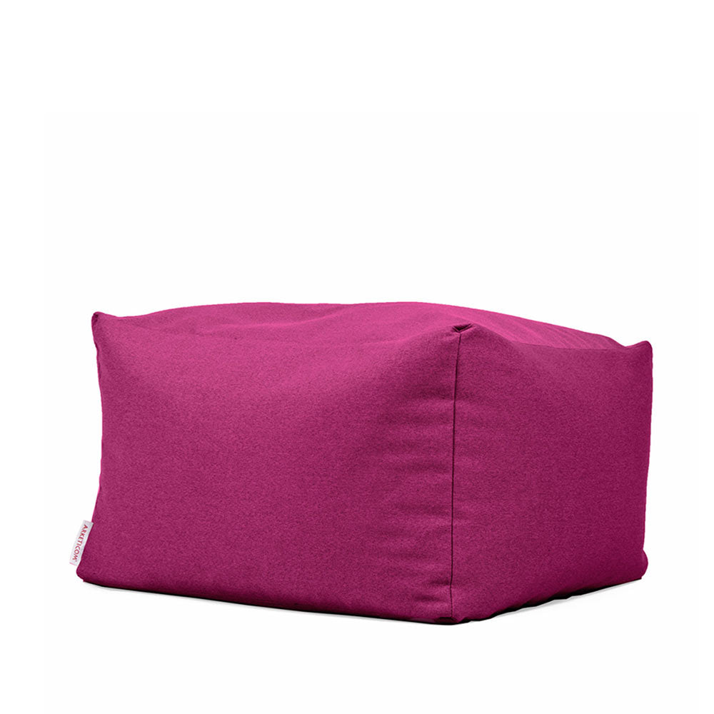 Pouf a sacco quadrato in tessuto trama misto cotone misure cm 65x65x42 sfoderabile e lavabile colore fucsia Soft Cube Arketicom (6068573470914)