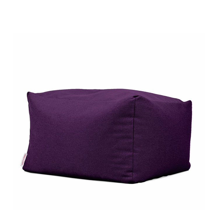 Pouf a sacco quadrato in tessuto trama misto cotone misure cm 65x65x42 sfoderabile e lavabile colore viola Soft Cube Arketicom (6068573470914)