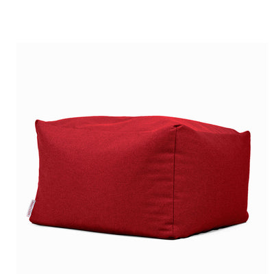 Pouf a sacco quadrato in tessuto trama misto cotone misure cm 65x65x42 sfoderabile e lavabile colore rosso ciliegia Soft Cube Arketicom (6068617347266)