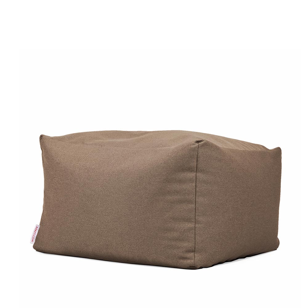 Pouf a sacco quadrato in tessuto trama misto cotone misure cm 65x65x42 sfoderabile e lavabile sabbia Soft Cube Arketicom (6068573470914)