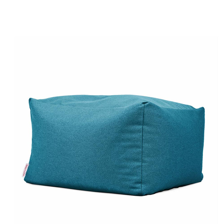 Pouf a sacco quadrato in tessuto trama misto cotone misure cm 65x65x42 sfoderabile e lavabile colore blu petrolio Soft Cube Arketicom (6068573470914)